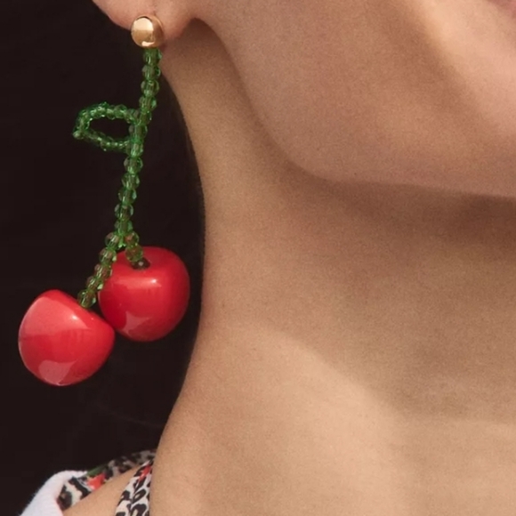 ZARA Cherry Beaded Earrings - Picture 4 of 11